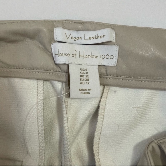 NEW House of Harlow Gray Vegan Leather Straight Leg Pants US 8 - Picture 6 of 6
